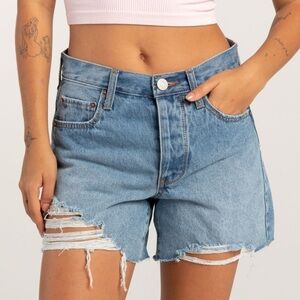 RSQ Light Blue Distressed Jean Shorts
